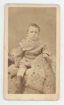 Antique CDV Circa 1870s Adorable Little Boy in Unique Suit Ingersoll Oakland, CA - £7.57 GBP