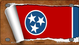 Tennessee Flag Scroll Novelty Mini Metal License Plate Tag - £11.76 GBP