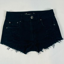 American Eagle Cut Off Womens Shorts Size 00 Dark Green Raw Hem - $18.99