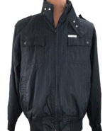 Live Mechanics Moto Jacket Well Established Black Striped Windbreaker La... - £46.98 GBP