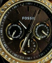 Chronograph Fossil Watch 5 ATM WR Analog Quartz New Battery Tortoise Shell - £77.62 GBP