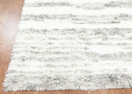 Borten Rug USA 5&#39; x 8&#39; Natural Grey Handmade Flat weave Dhurry 100% Woolen Rugs - £157.11 GBP
