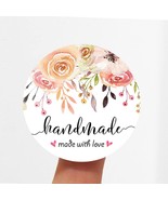 Handmade with Love Stickers Floral Handmade Favor Labels 120pcs set Hand... - £14.64 GBP
