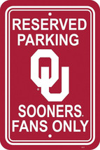 Oklahoma Sooners 12&quot; x 18&quot; Reserved Parking Plastic Sign - NCAA - £11.24 GBP