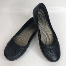 Bare Traps Narizona Women&#39;s Ballet Flats Size 8M Black Leather Comfort Shoes - £10.19 GBP
