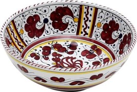 Salad Bowl Deruta Majolica Orvieto Rooster Medium Red Ceramic Dishwasher... - $189.00