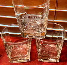 Forty Creek Whiskey Glasses (3) Embossed Square Bottom 3-1/2&quot; 8 OZ - £25.54 GBP