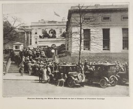 1925 Magazine Photo Tourists White House Grounds to Glimpse President Coolidge - £11.68 GBP