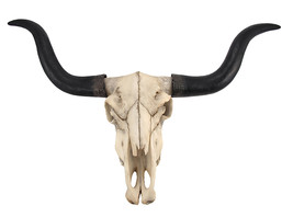 Huge Longhorn Cow Skull 27in Wide Resin Long Horn Steer Wall Hanging Decor - £70.08 GBP