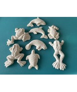 T1 - Lot 14 - 9 Mixed Frogs &amp; Sealife Magnets, Ceramic Bisque Ready-to-P... - $5.00
