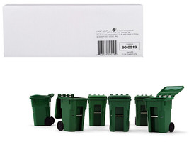 Set of 6 Green Garbage Trash Bin Containers Replica 1/34 Models First Gear - £21.73 GBP