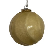 VTG Seasons of Cannon Falls Gold Glitter Swirl  Glass KUGEL Christmas Ornament - £7.70 GBP