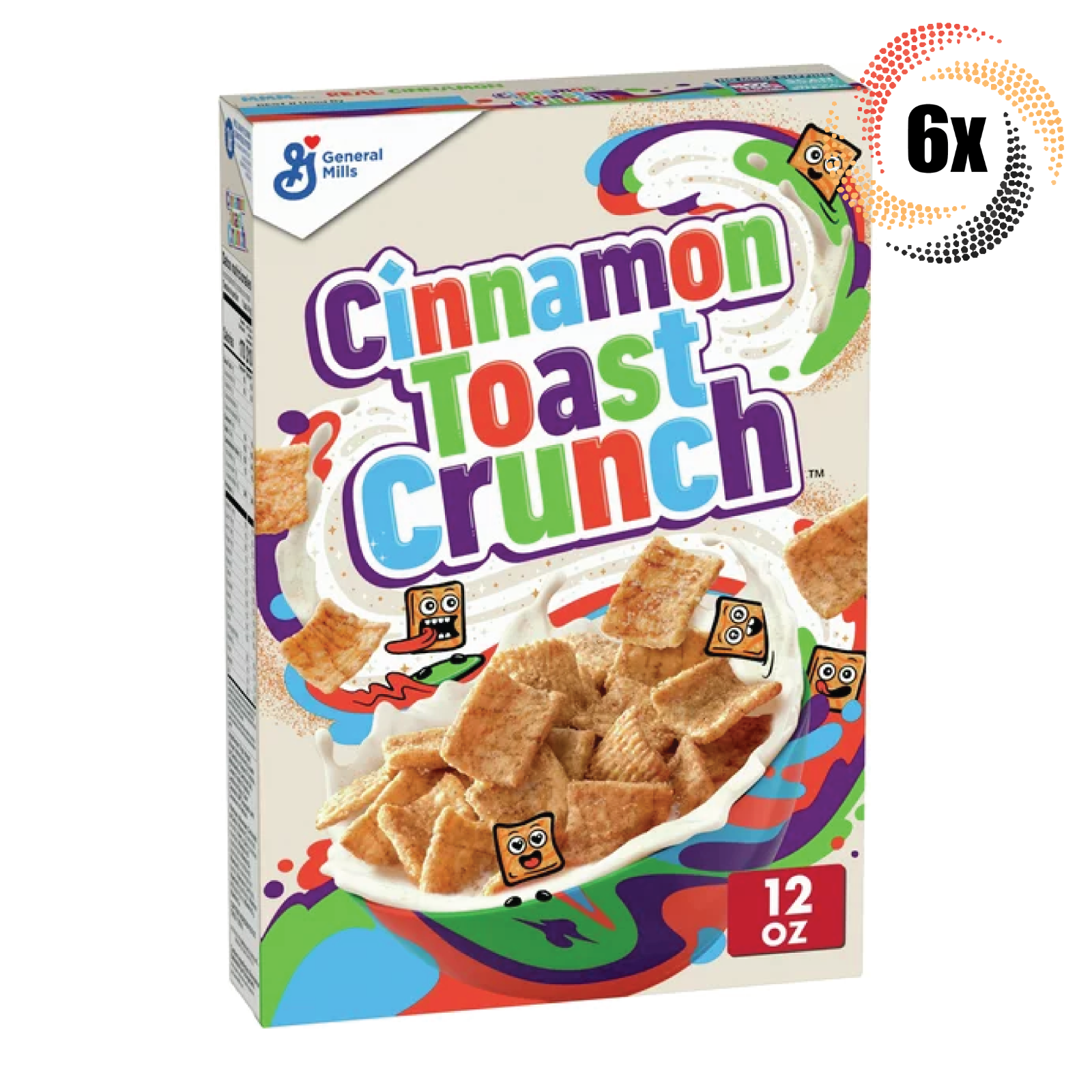 6x Boxes Cinnamon Toast Crunch Whole Wheat &amp; Rice Cereal | 12oz | Fast S... - $58.82