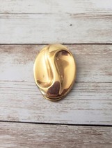 Vintage Scarf Clip - Gold Tone Pushed In Oval - £7.18 GBP