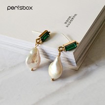 Peri&#39;sBox Large Baroque Pearl Drop Earrings for Women Geometric Genuine Freshwat - £11.16 GBP