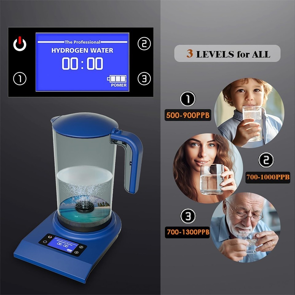 Portable Hydrogen Alkaline Water Pitcher with Automatic Activation & Modes Item image 8