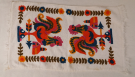 Vintage Kitchen Linen Towel Rooster Weather Vane Barn Floral On White 60... - €4,07 EUR