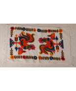 Vintage Kitchen Linen Towel Rooster Weather Vane Barn Floral On White 60... - €4,07 EUR