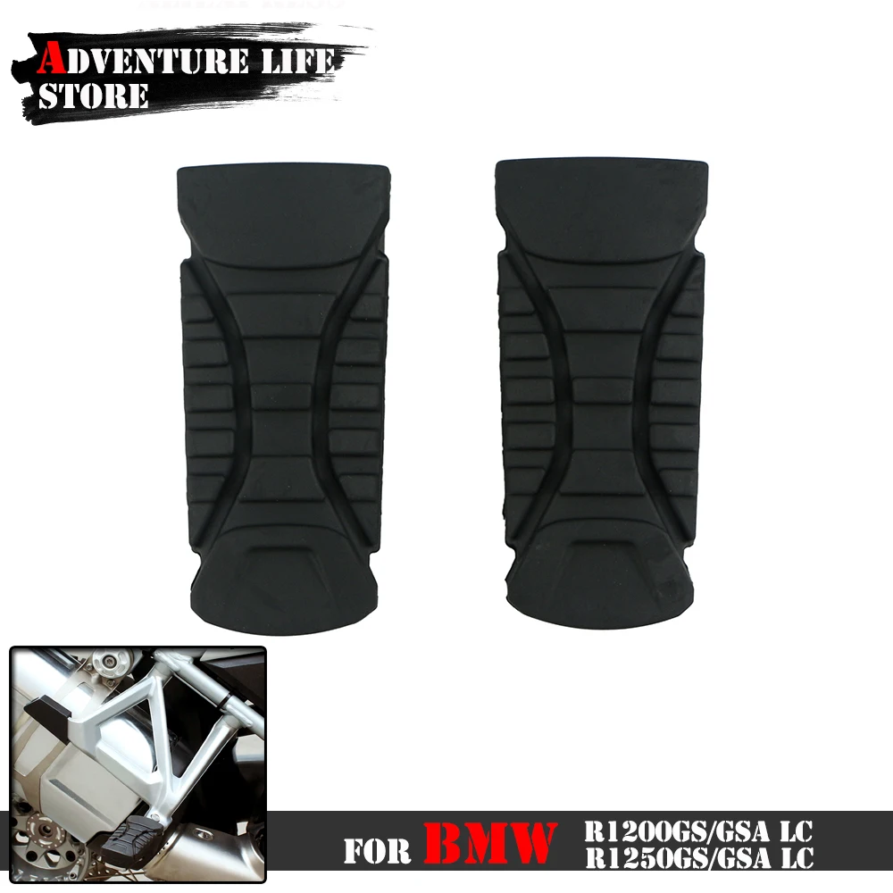 Motorcycle Rear Footpegs Plate Footrest Rubber Pad Cover Universal For BMW - $24.34