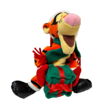Disney Plush Winnie The Pooh Santa Tigger Christmas Stuffed Animal Beanie 9&quot; - £8.55 GBP