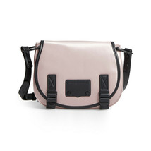 Rebecca Minkoff Pink Nylon Black Leather Military Saddle Crossbody Bag NWT - £116.15 GBP