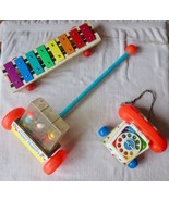 Fisher-Price Lot - Pull-A-Tune #870, Chatter Telephone #747 &amp; Happy Hopp... - $34.15