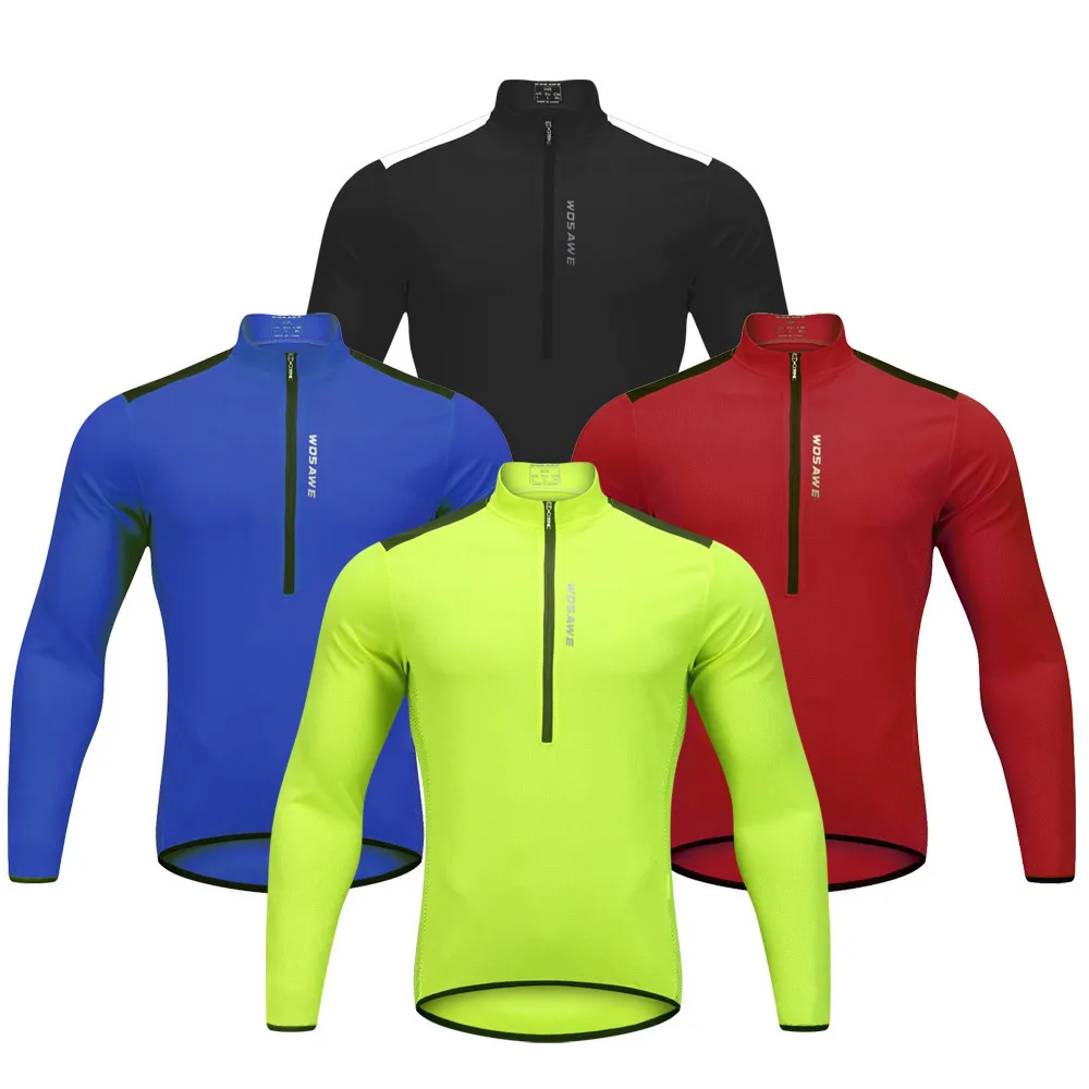 Sporting WOSAWE Reflective Cycling s Men Long Sleeve Maillot Downhill Bicycle Cl - £35.84 GBP