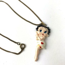 Vintage Betty Boop Necklace 70s 80s Plastic Pendant kitsch kawaii - £13.23 GBP