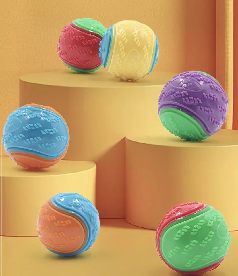 Scooby-Doo Durable Squeaky set of 6 Dog Balls for teeth Cleaning Interac... - $11.99