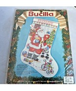 CHRISTMAS EVE Bucilla Cross Stitch Kit Stocking 18&quot; Santa Toys #83050 NE... - £38.79 GBP