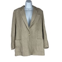 Jones New York Women&#39;s Vintage Silk-Wool Blazer Size 12 Tan - £25.37 GBP
