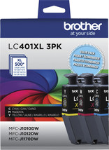 Brother - LC401XL 3PK High-Yield 3-Pack Color Ink Cartridges - Cyan/Magenta/Y... - £68.40 GBP