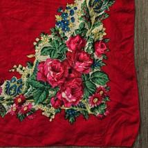 Wool Scarf Hand Blocked Print Czechoslovakia Women 29.5 x 30.5 Colorful ... - $19.94