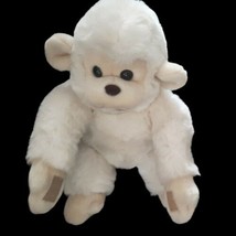 White Plush Monkey 15&quot; Stuffed Animal Clasped Hands Soft Baby - £15.01 GBP