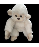 White Plush Monkey 15&quot; Stuffed Animal Clasped Hands Soft Baby - £14.62 GBP