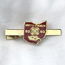 Firefighters Tie Pin Clamp Bar Ohio Unity And Strength 92-93 Vintage 90s - £7.88 GBP