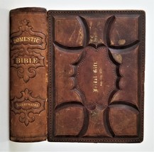 1872 Antique Bible With 13 Cdv Photos Genealogy Sahm Rothrock Carpenter Marshall - £166.55 GBP