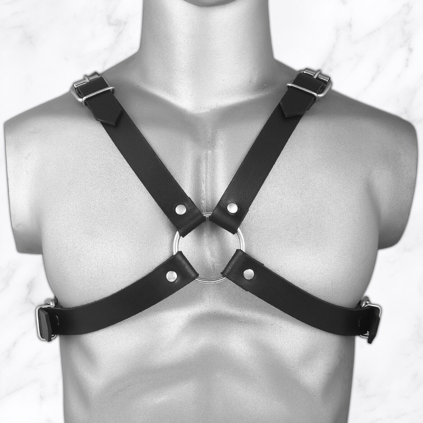 Male Cow Leather Body Chest Harness Belt Bondage Chest Clubwear Corset O... - $29.91