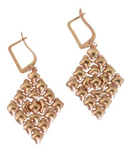 SG Liquid Metal 24K Rose Gold Mesh Earrings Diamond Style E15 Sergio Gutierrez - £104.06 GBP