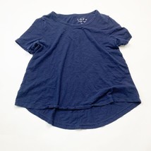 Ann Taylor LOFT Vintage Soft Women Top Navy Blue Size XS Short Sleeve Ro... - $130.29 MXN