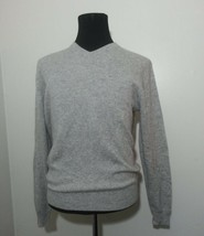 Allen Solly Cashmere V-Neck Sweater Men Size M (22x25x25) Light Gray NWT  - $140.17
