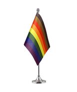 Philadelphia Rainbow Pride Table Flag with Stand Small Mini 4x6 Inches - $232.75 MXN