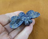 (Y-BEE-708) little Blue gray HONEY BEE BUMBLE figurine gemstone I love b... - $23.36