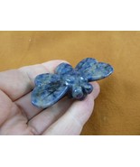 (Y-BEE-708) little Blue gray HONEY BEE BUMBLE figurine gemstone I love b... - $443.82 MXN