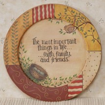   Wood Plate W1230 - The most important things in life are Faith, Family Friends - £11.95 GBP