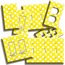 YELLOW PASTEL POLKA DOTS LIGHTSWITCH OUTLET PLATE INFANT BABY NURSERY RO... - £12.73 GBP+