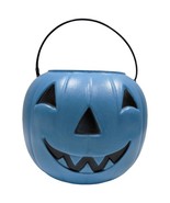 90s Halloween Pumpkin Candy Bucket Blue Blow Mold General Foam Plastics - $24.75