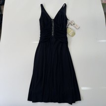 NWT Gorgeous Anne Klein size 10 black cocktail dress w/ Rhinestones - £34.80 GBP