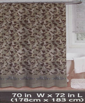 DUCK DYNASTY CAMOUFLAGE BROWN FABRIC BATH SHOWER CURTAIN NEW - £25.06 GBP