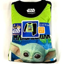 Star Wars Baby Yoda Pajamas 6/7 Boy Mandalorian 2 pc PJ Set Soft Flannel - £15.54 GBP